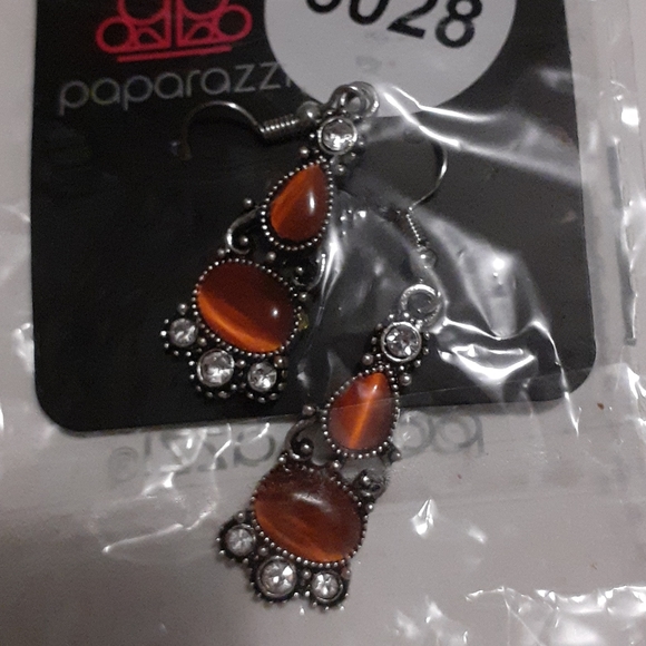 Orange Moonstone Earrings - Picture 1 of 1